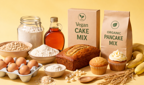 Vegan and organic baking mixes made with natural ingredients