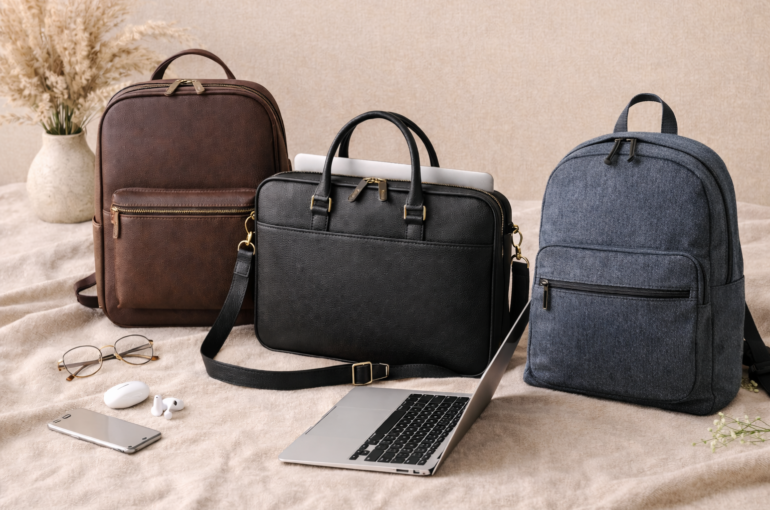 vegan leather backpacks and laptop cases made without animal leather or animal-derived components